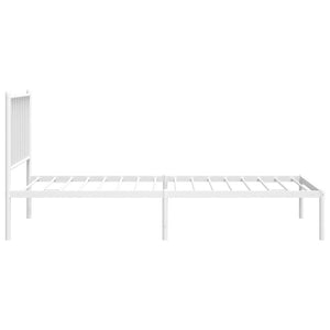 vidaXL Metallbett ohne Matratze mit Kopfteil Weiß 75x190 cm