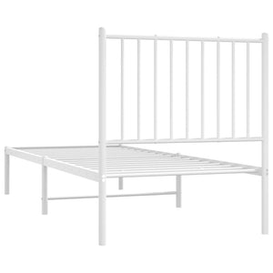 vidaXL Metallbett ohne Matratze mit Kopfteil Weiß 75x190 cm