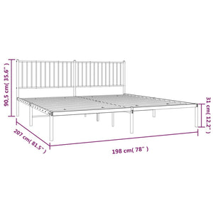 vidaXL Bettgestell mit Kopfteil Metall Weiß 193x203 cm