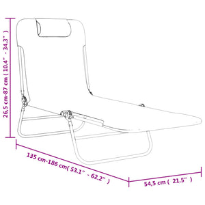 Sonnenliegen Klappbar 2 Stk. Braun Textilene und Stahl Stilecasa