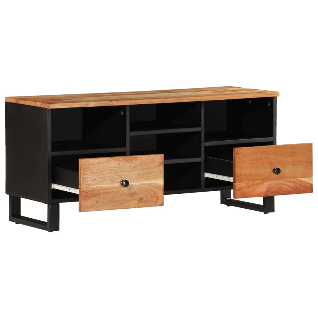 vidaXL TV-Schrank 100x33x46 cm Massivholz Akazie und Holzwerkstoff