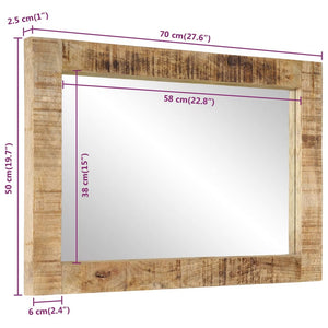 Spiegel 70x50 cm Massivholz Mango und Glas Stilecasa