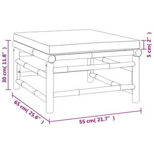 vidaXL 3-tlg. Garten-Lounge-Set mit Hellgrauen Kissen Bambus