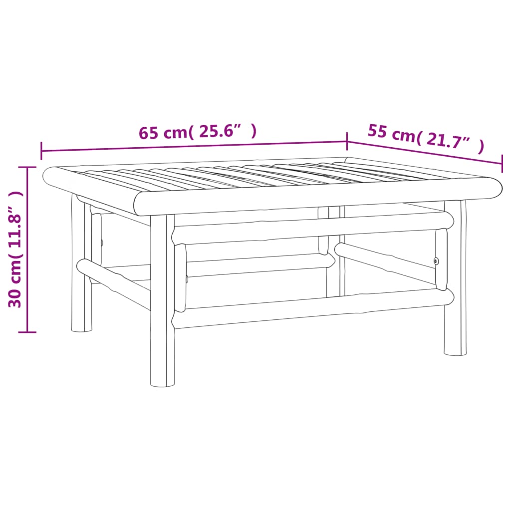 vidaXL 3-tlg. Garten-Lounge-Set mit Hellgrauen Kissen Bambus