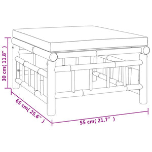 vidaXL 3-tlg. Garten-Lounge-Set mit Dunkelgrauen Kissen Bambus