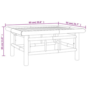 vidaXL 3-tlg. Garten-Lounge-Set mit Dunkelgrauen Kissen Bambus