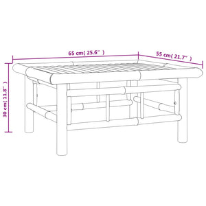 vidaXL 2-tlg. Garten-Lounge-Set mit Dunkelgrauen Kissen Bambus