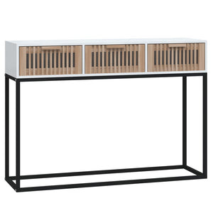 vidaXL Konsolentisch Weiß 105x30x75 cm Holzwerkstoff und Eisen