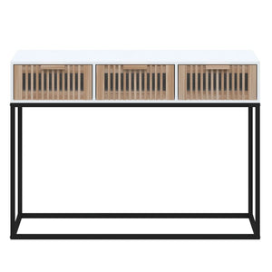 vidaXL Konsolentisch Weiß 105x30x75 cm Holzwerkstoff und Eisen