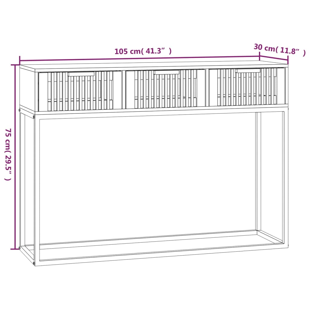 vidaXL Konsolentisch Weiß 105x30x75 cm Holzwerkstoff und Eisen