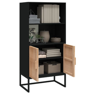 vidaXL Highboard Schwarz 60x35x125 cm Holzwerkstoff