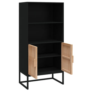 vidaXL Highboard Schwarz 60x35x125 cm Holzwerkstoff