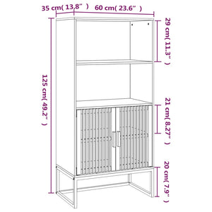 vidaXL Highboard Schwarz 60x35x125 cm Holzwerkstoff