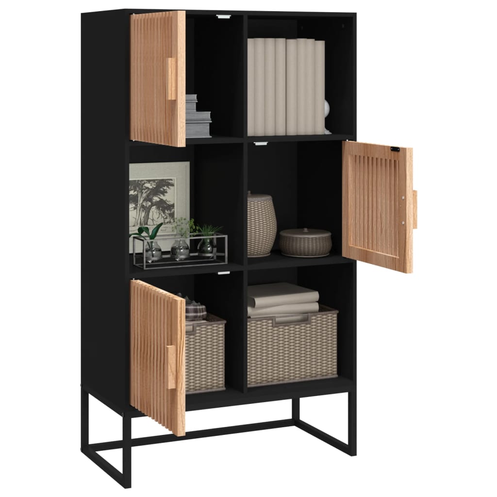 vidaXL Highboard Schwarz 70x35x125 cm Holzwerkstoff