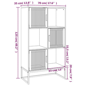 Highboard 70x35x125 cm Holzwerkstoff Stilecasa