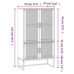 vidaXL Highboard Weiß 70x35x125 cm Holzwerkstoff