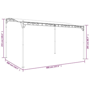 Markise Anthrazit 4x3 m 180 g/m² Stoff und Stahl Stilecasa