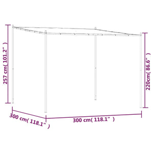 Pavillon Beige 3x3 m 180 g/m² Stoff und Stahl Stilecasa