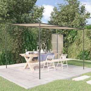 Pavillon Beige 3x3 m 180 g/m² Stoff und Stahl Stilecasa