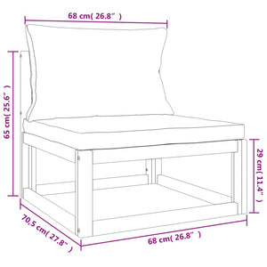 2-tlg. Garten-Sofa-Set mit Kissen Massivholz Akazie Stilecasa