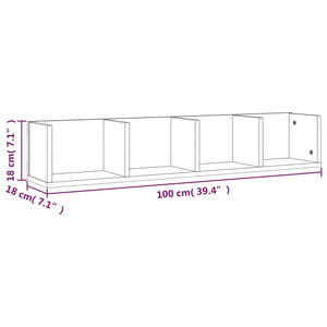 vidaXL CD-Wandregal Räuchereiche 100x18x18 cm Holzwerkstoff