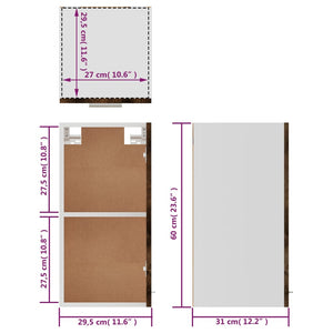 vidaXL Hängeschrank Räuchereiche 29,5x31x60 cm Holzwerkstoff