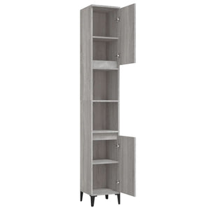 Badschrank Grau Sonoma 30x30x190 cm Holzwerkstoff Stilecasa