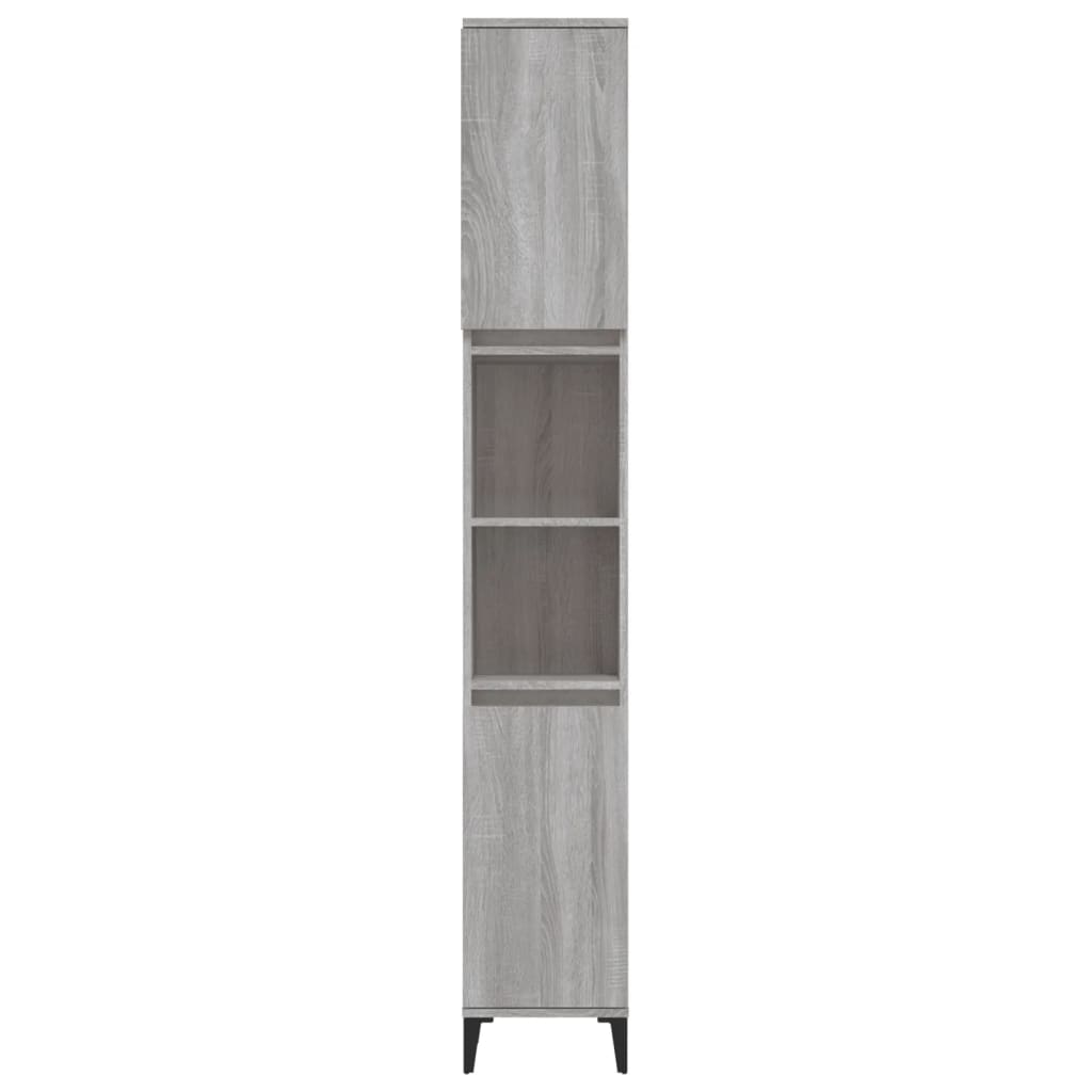 Badschrank Grau Sonoma 30x30x190 cm Holzwerkstoff Stilecasa