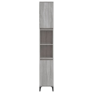 Badschrank Grau Sonoma 30x30x190 cm Holzwerkstoff Stilecasa