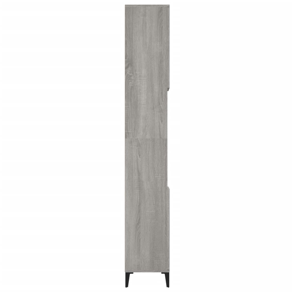 Badschrank Grau Sonoma 30x30x190 cm Holzwerkstoff Stilecasa