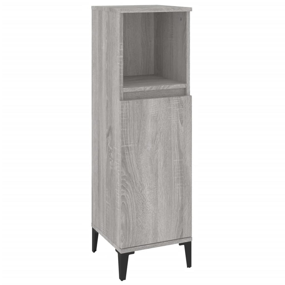 Badschrank Grau Sonoma 30x30x100 cm Holzwerkstoff Stilecasa