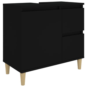 Badschrank Schwarz 65x33x60 cm Holzwerkstoff