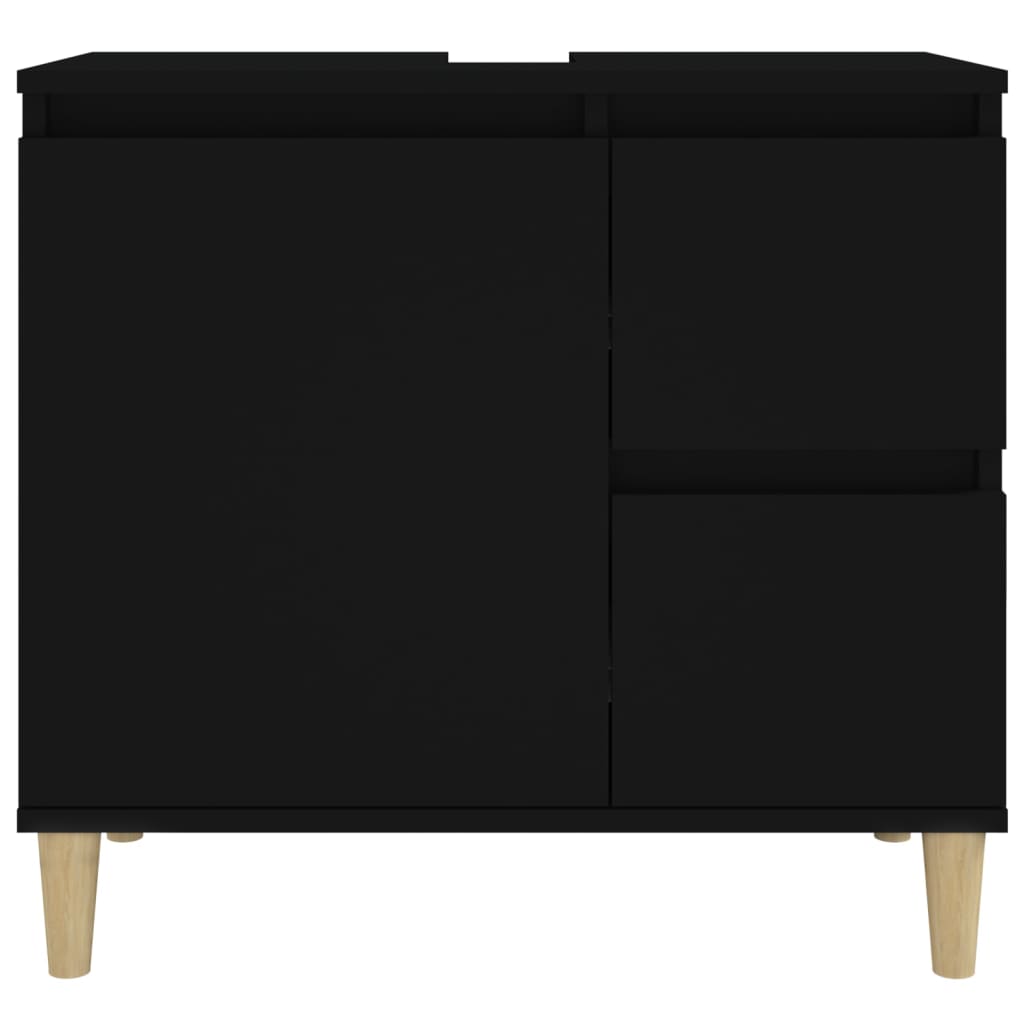 Badschrank Schwarz 65x33x60 cm Holzwerkstoff