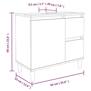 Badschrank Schwarz 65x33x60 cm Holzwerkstoff