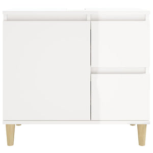 Badschrank Hochglanz-Weiß 65x33x60 cm Holzwerkstoff