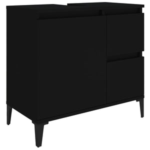 Badschrank Schwarz 65x33x60 cm Holzwerkstoff Stilecasa