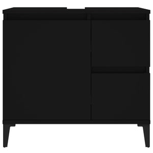 Badschrank Schwarz 65x33x60 cm Holzwerkstoff Stilecasa