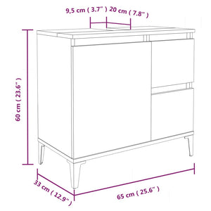 Badschrank Schwarz 65x33x60 cm Holzwerkstoff Stilecasa