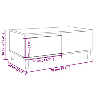 Couchtisch Schwarz 90x50x36,5 cm Holzwerkstoff Stilecasa