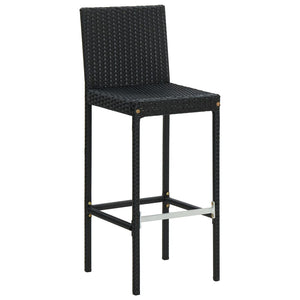 vidaXL Barhocker mit Kissen 6 Stk. Schwarz Poly Rattan