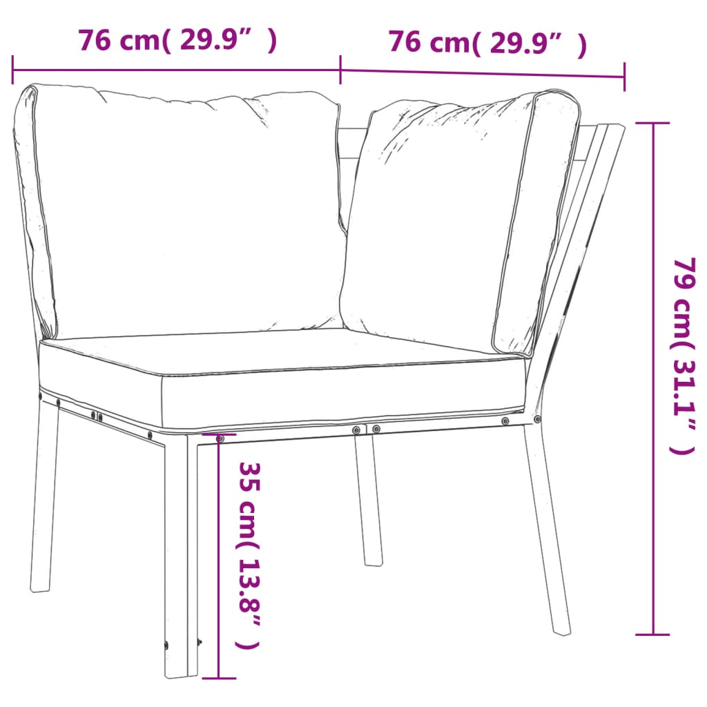 vidaXL Gartenstuhl mit Grauen Kissen 76x76x79 cm Stahl