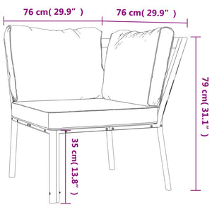 vidaXL Gartenstuhl mit Grauen Kissen 76x76x79 cm Stahl