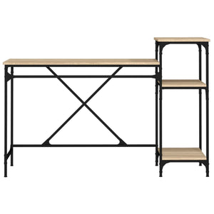 vidaXL Schreibtisch mit Regal Sonoma-Eiche 135x50x90 cm Holzwerkstoff