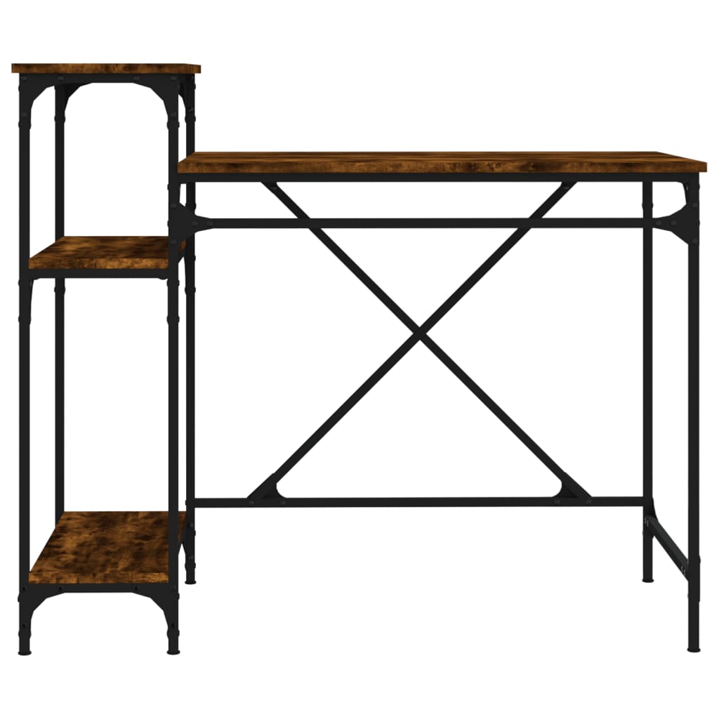 vidaXL Schreibtisch mit Regal Räuchereiche 105x50x90 cm Holzwerkstoff