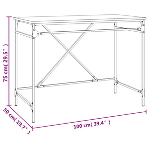 vidaXL Schreibtisch Schwarz 100x50x75 cm Holzwerkstoff und Eisen