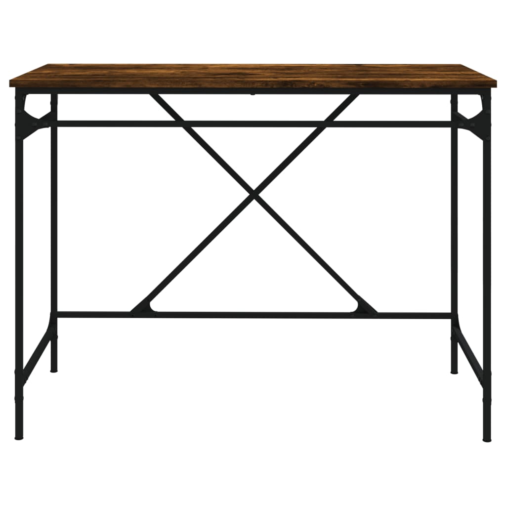 vidaXL Schreibtisch Räuchereiche 100x50x75 cm Holzwerkstoff und Eisen