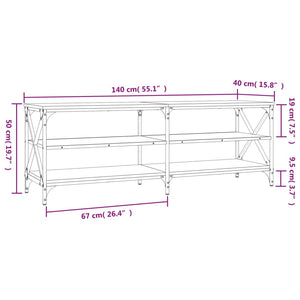 vidaXL TV-Schrank Schwarz 140x40x50 cm Holzwerkstoff