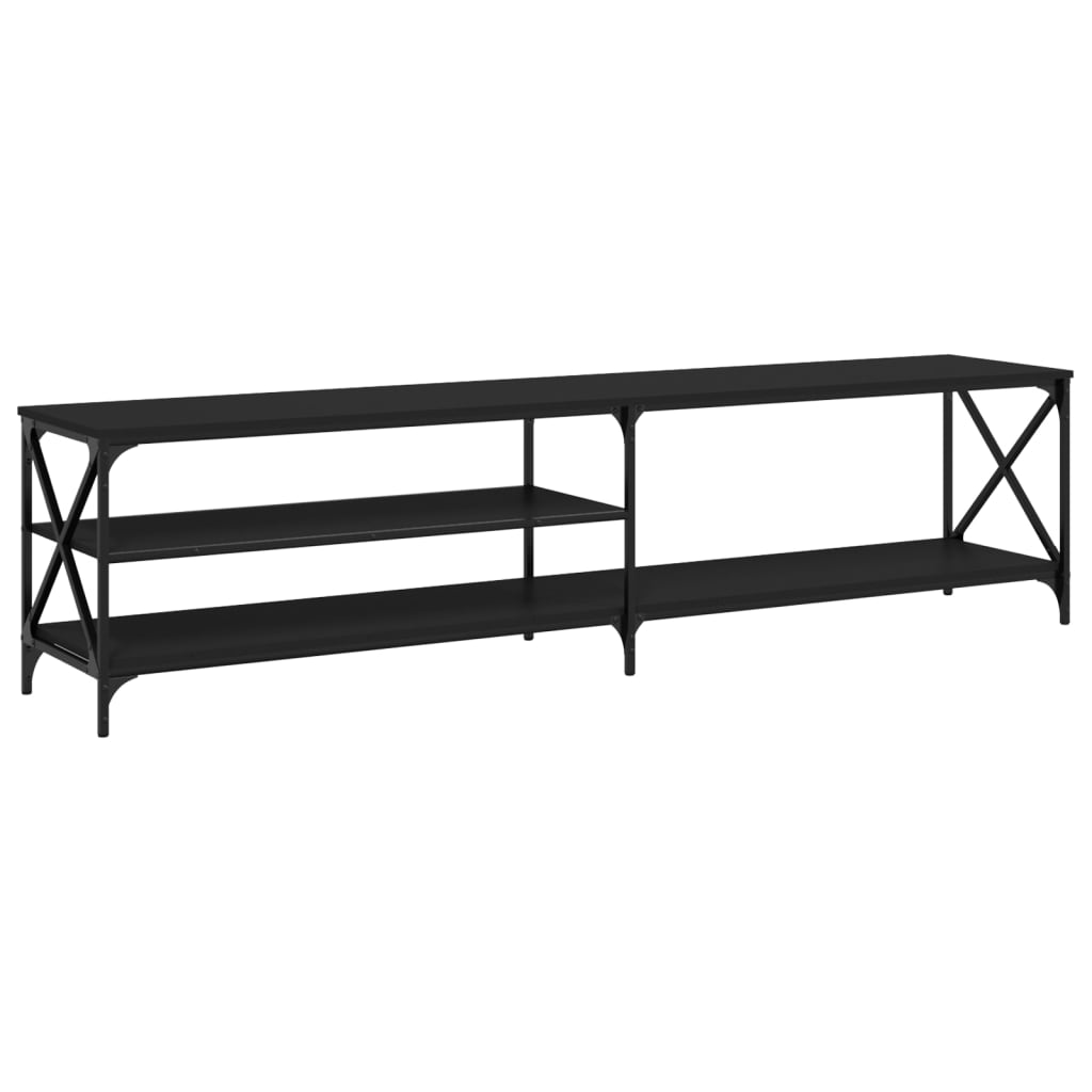 vidaXL TV-Schrank Schwarz 200x40x50 cm Holzwerkstoff und Metall