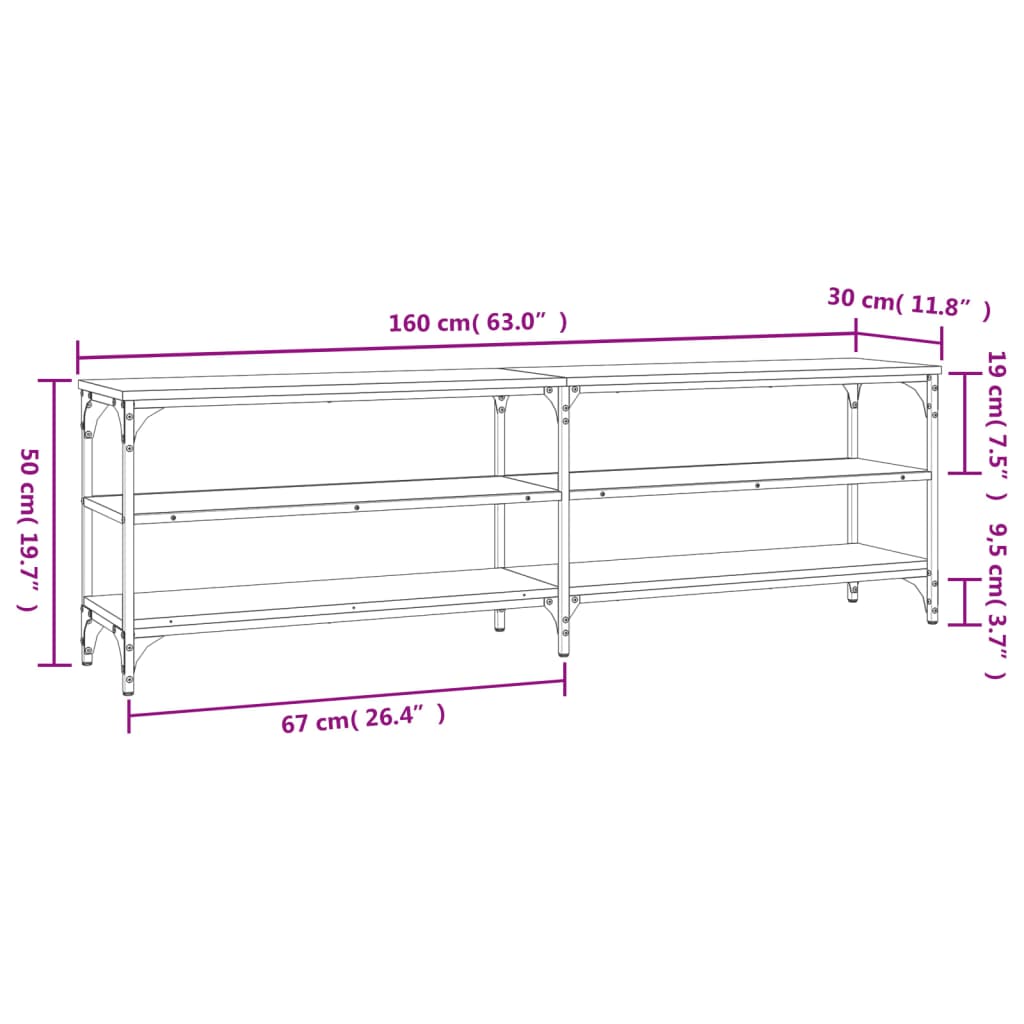 vidaXL TV-Schrank Braun Eichen-Optik 160x30x50 cm Holzwerkstoff