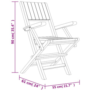 Gartenstühle 4 Stk. Klappbar 55x61x90 cm Massivholz Teak Stilecasa